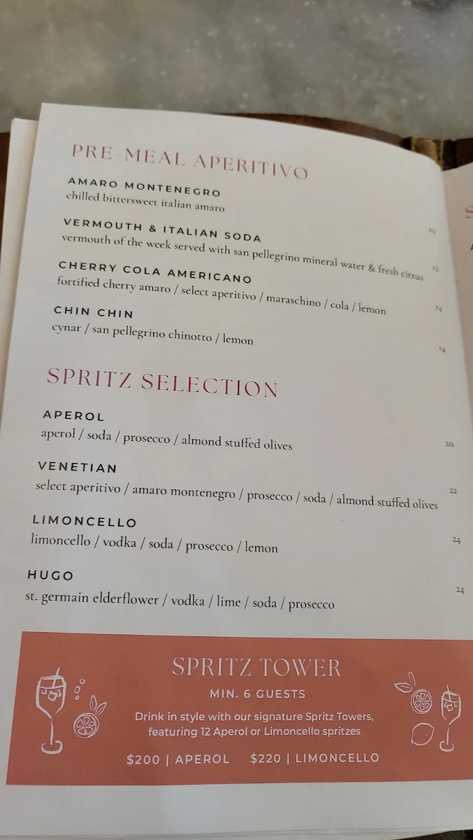 Menu, Amici Wine Bar & Deli