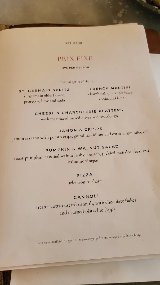 Menu, Amici Wine Bar & Deli