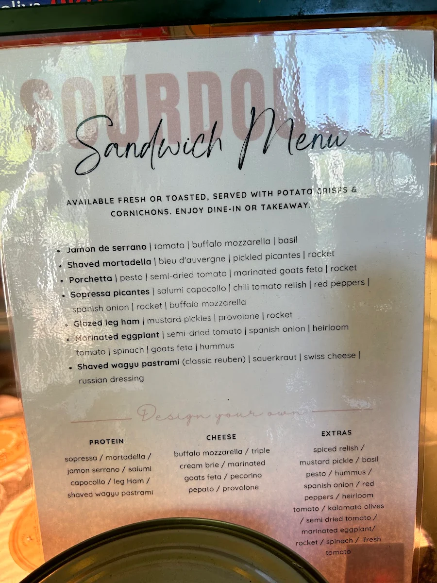 Menu, Amici Wine Bar & Deli
