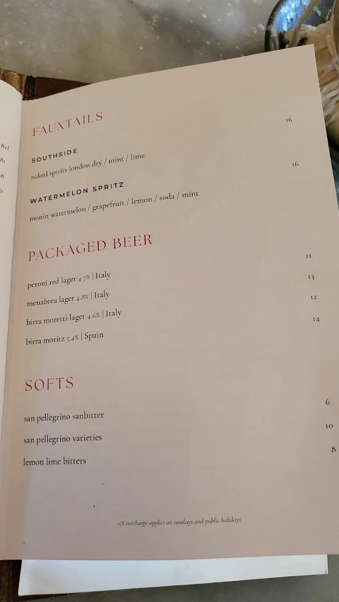 Menu, Amici Wine Bar & Deli