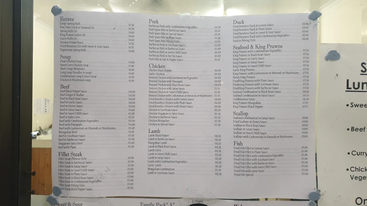 Menu, H&K Take Away