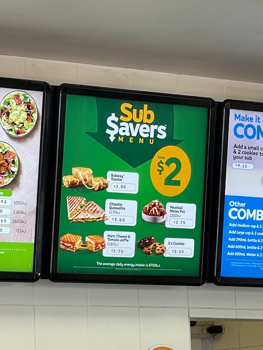 Menu, Subway