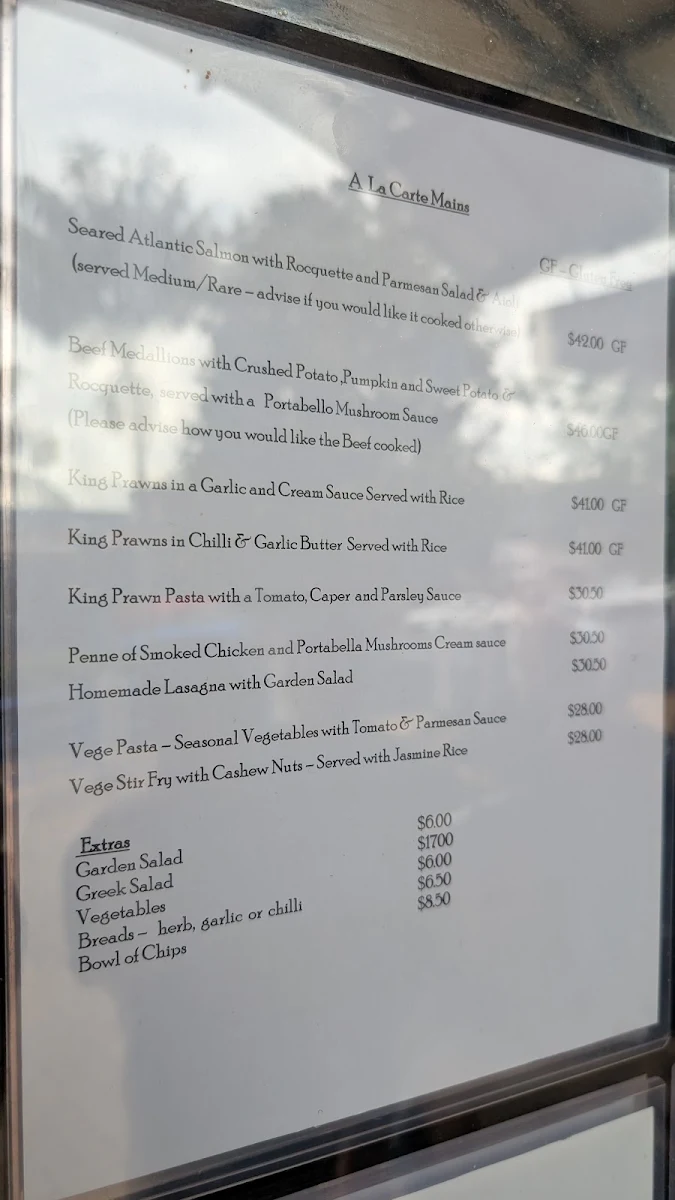 Menu, Stonegrill Huskisson