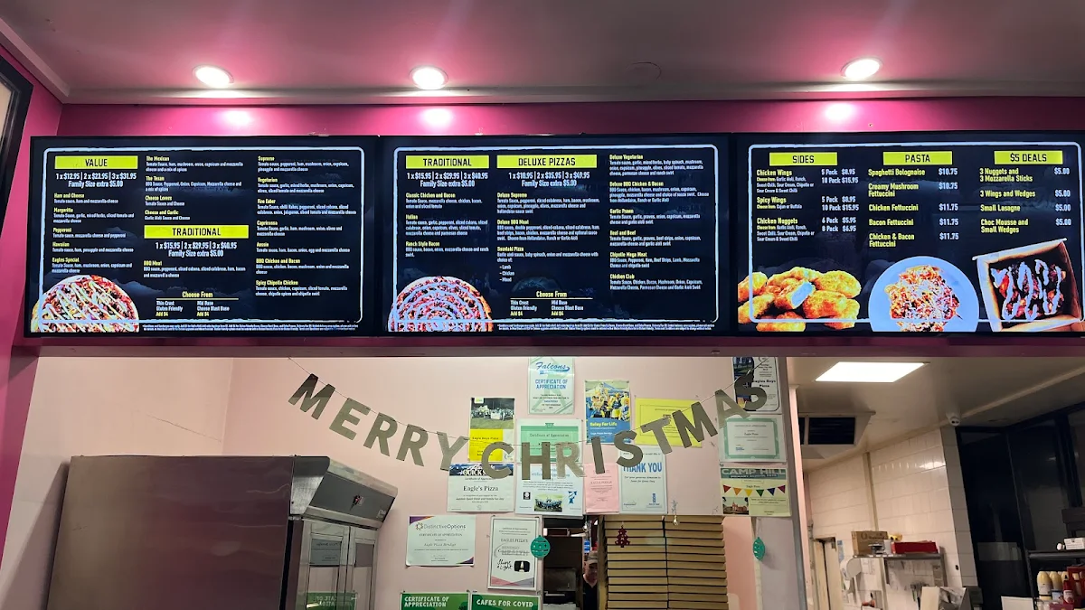 Menu, Eagle Pizzas Bendigo