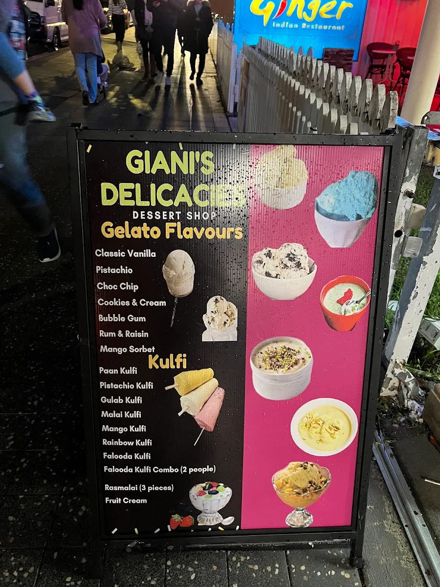 Menu, Ginger Indian Restaurant