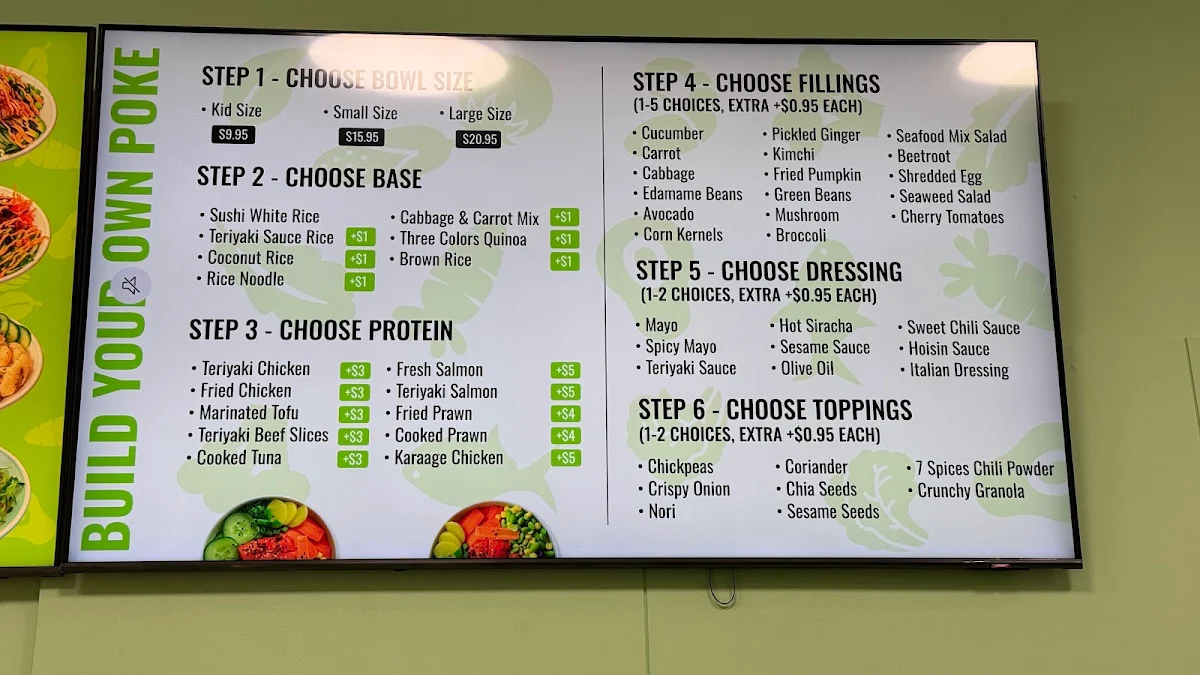 Menu, Super Green Bowl Glenelg