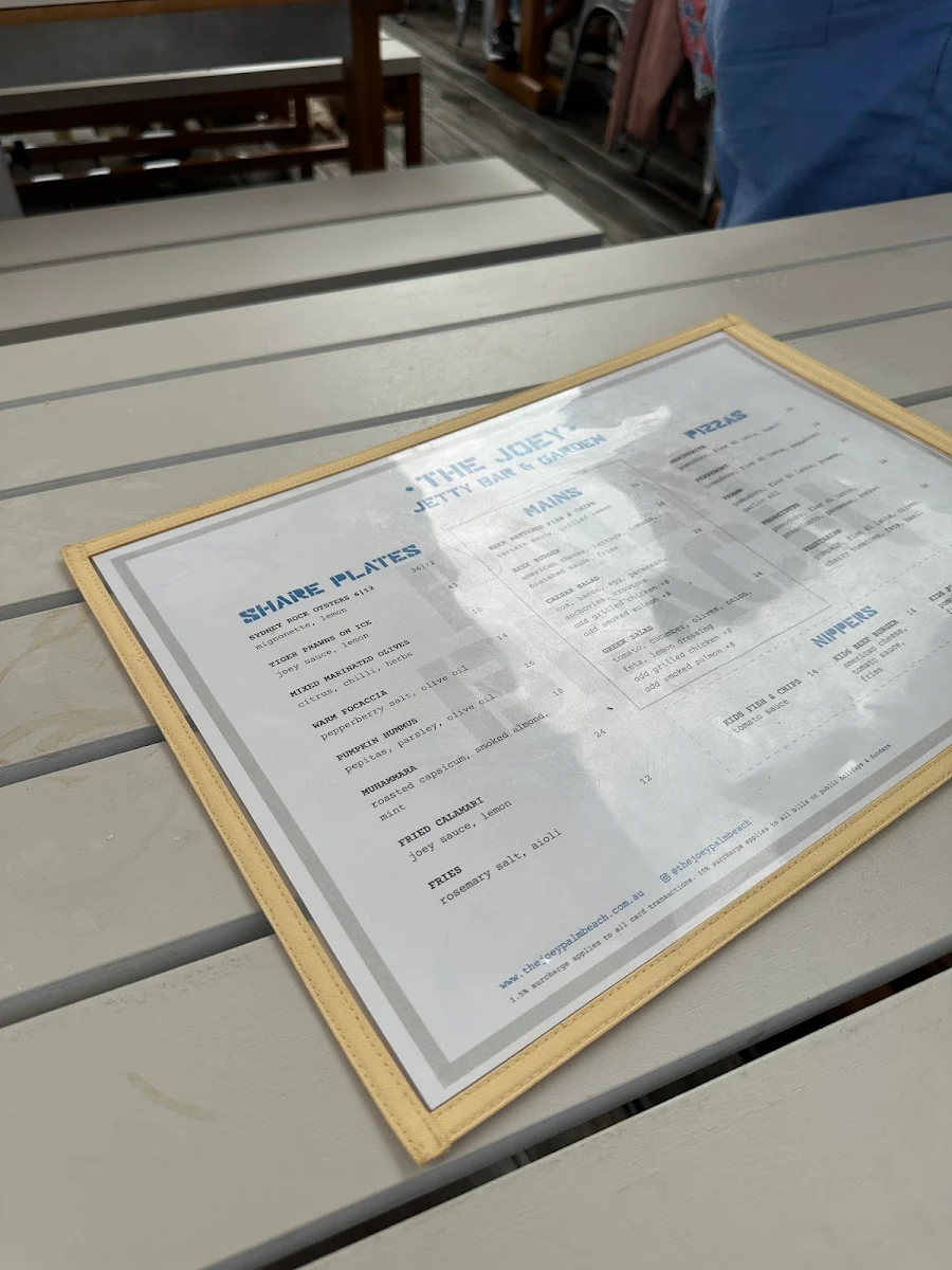 Menu, The Joey