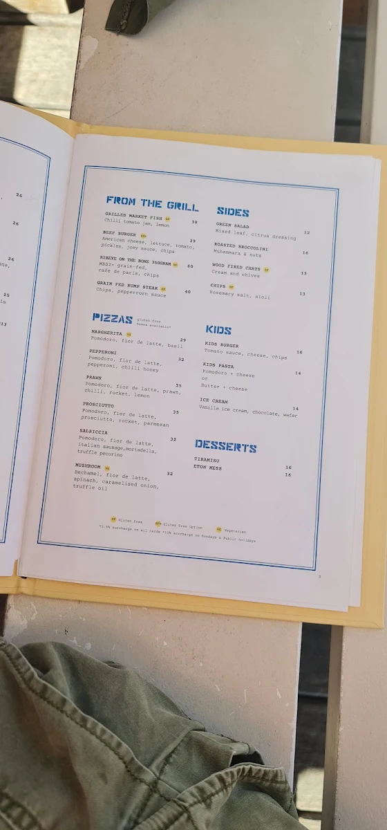Menu, The Joey