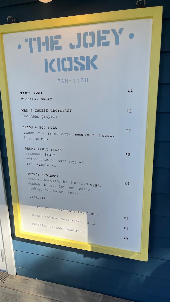 Menu, The Joey