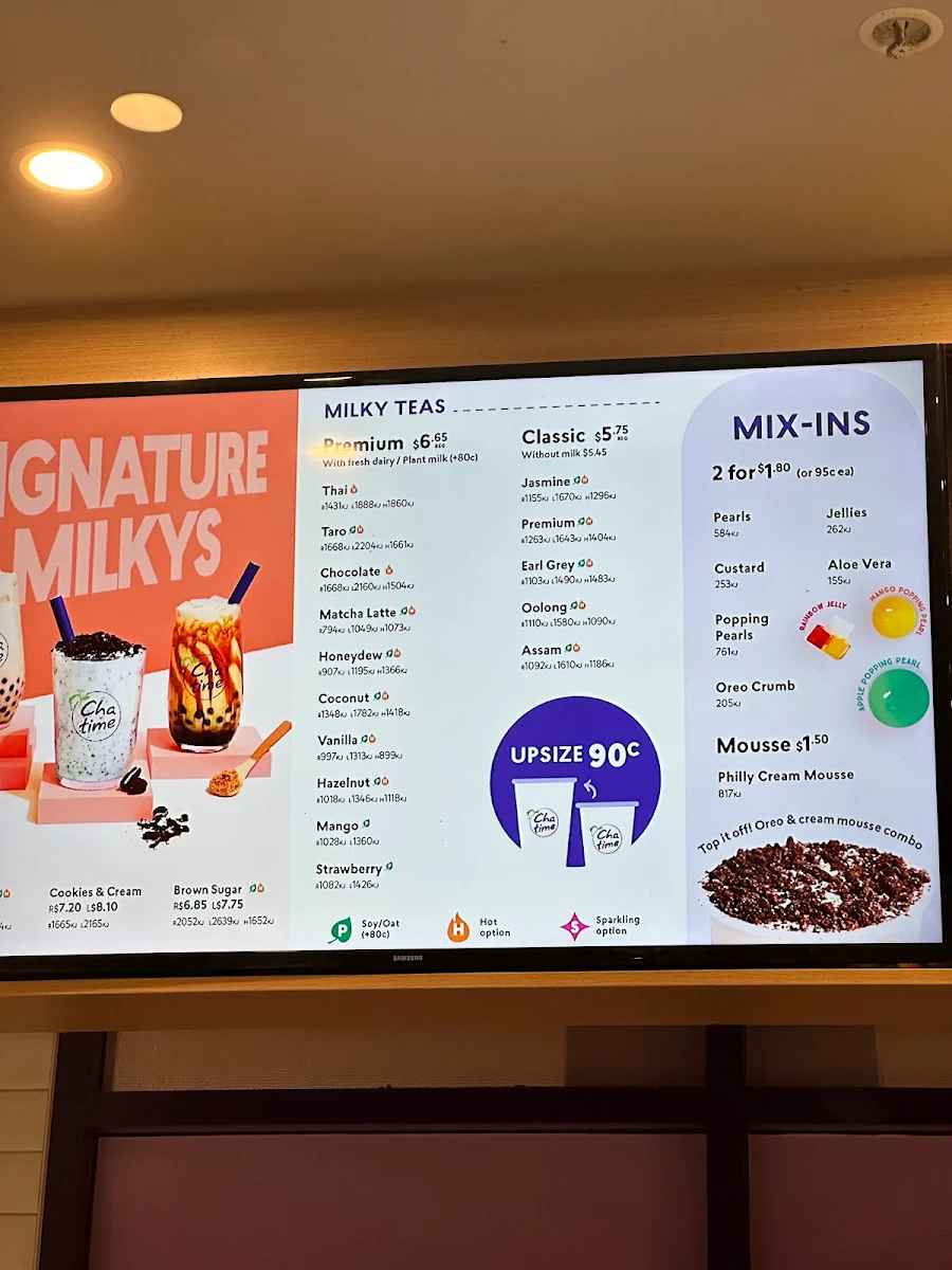 Menu, Chatime Wolli Creek