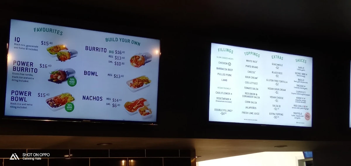 Menu, Zambrero