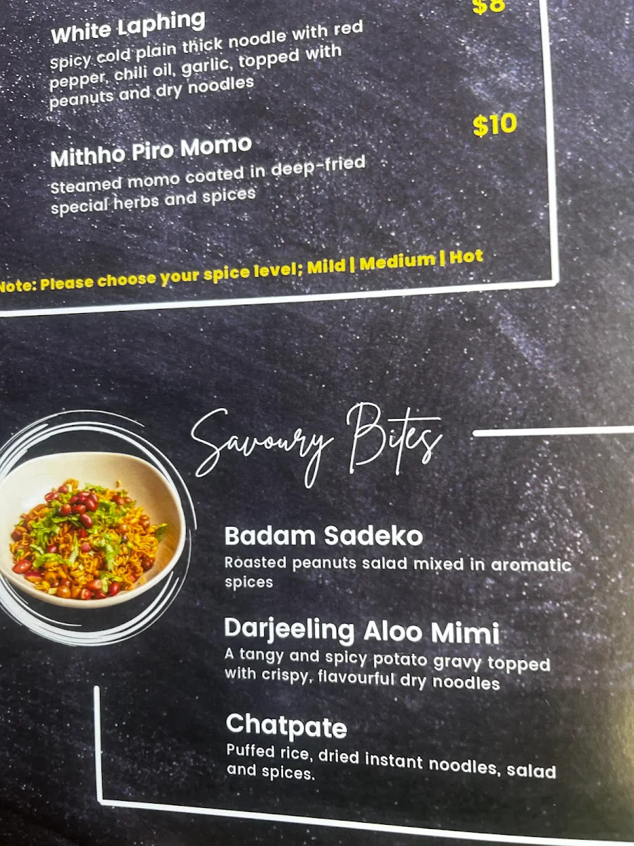 Menu, Mithho Nepalese Cuisine