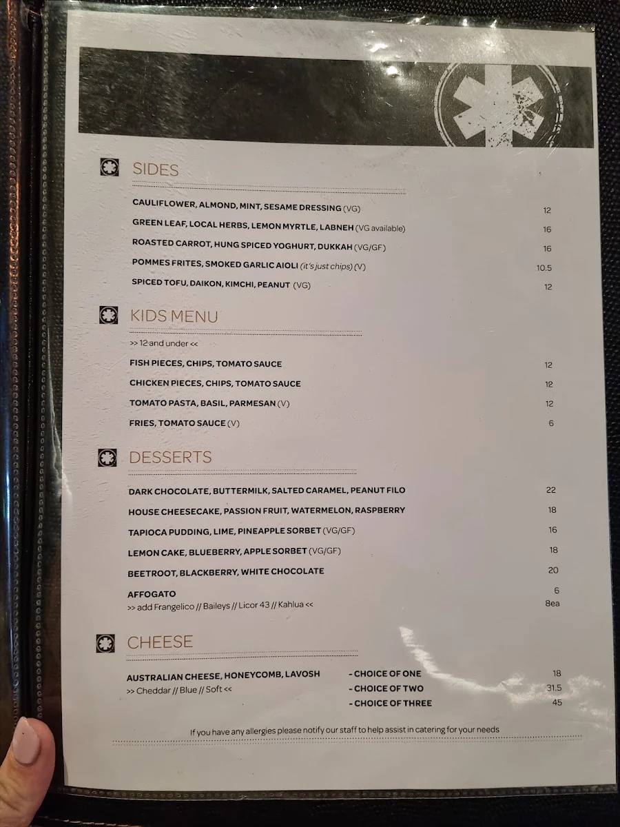 Menu, THE DISPENSARY Coffee · Kitchen · Bar