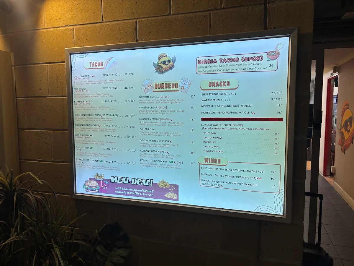 Menu, Taco Boi