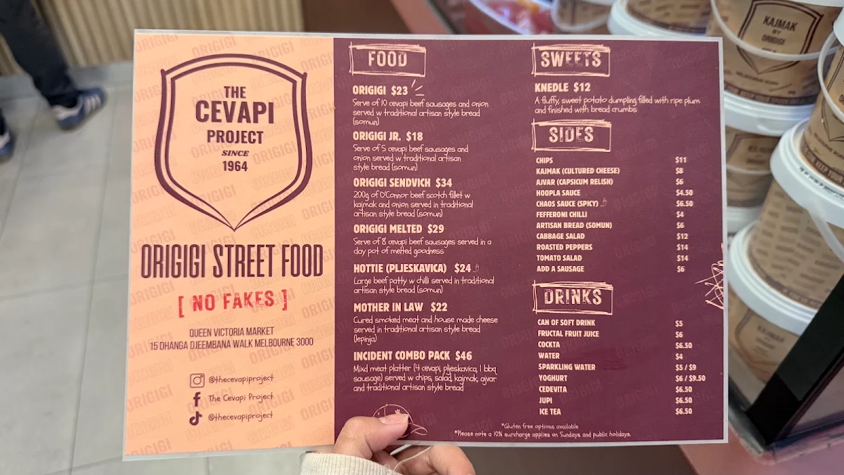 Menu, The Cevapi Project