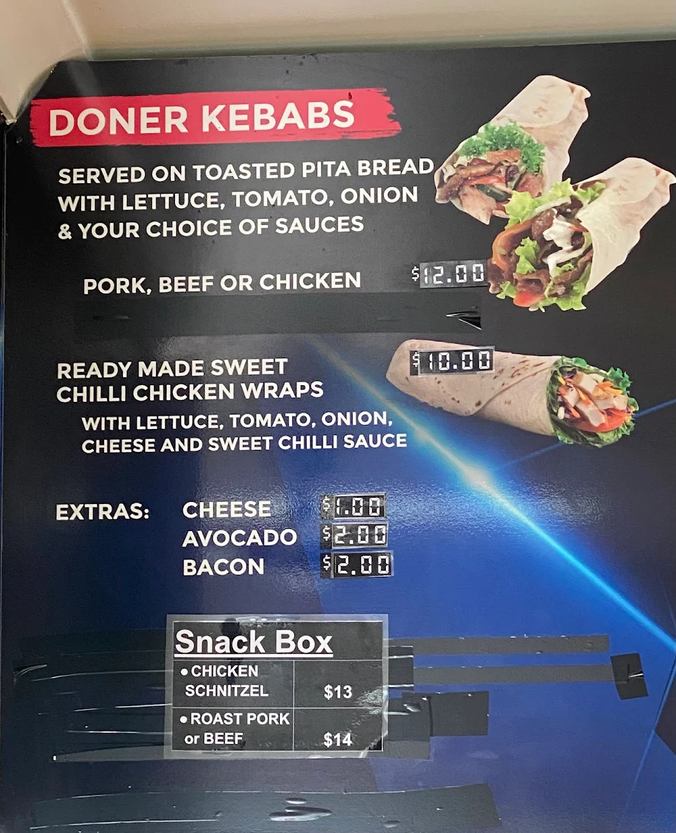 Menu, Hot & Healthy Snack Bar
