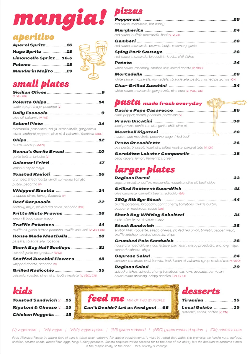 Menu, Queens Tavern