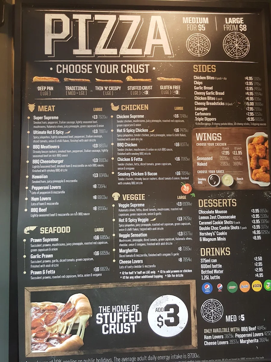 Menu, Pizza Hut Belfield