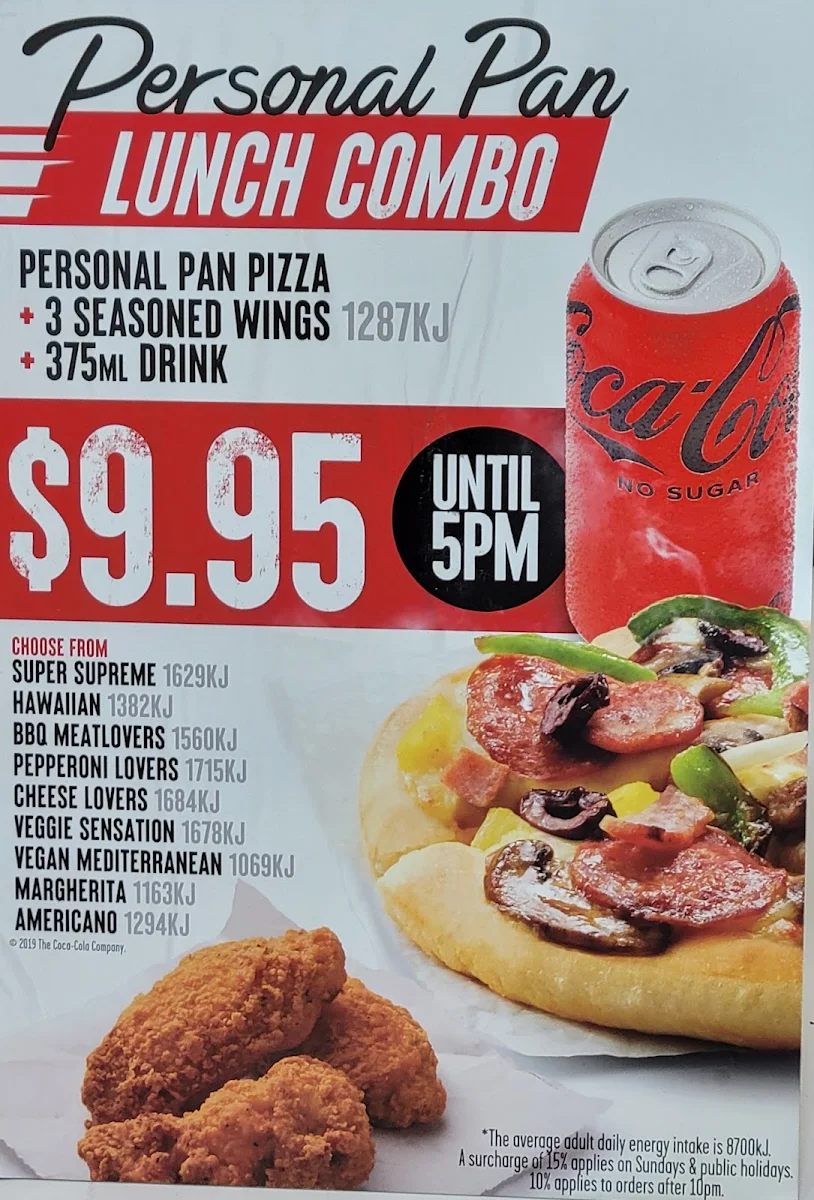 Menu, Pizza Hut Belfield