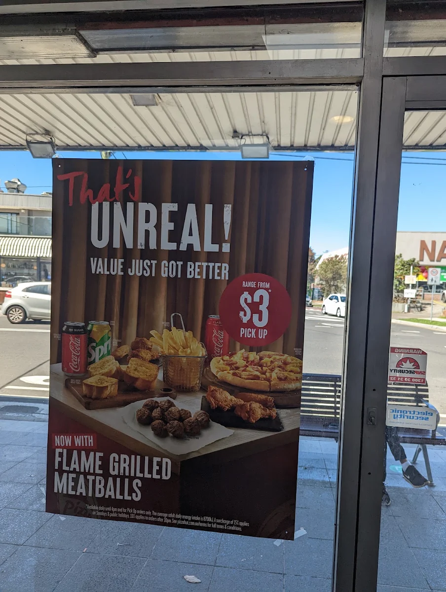Menu, Pizza Hut Belfield