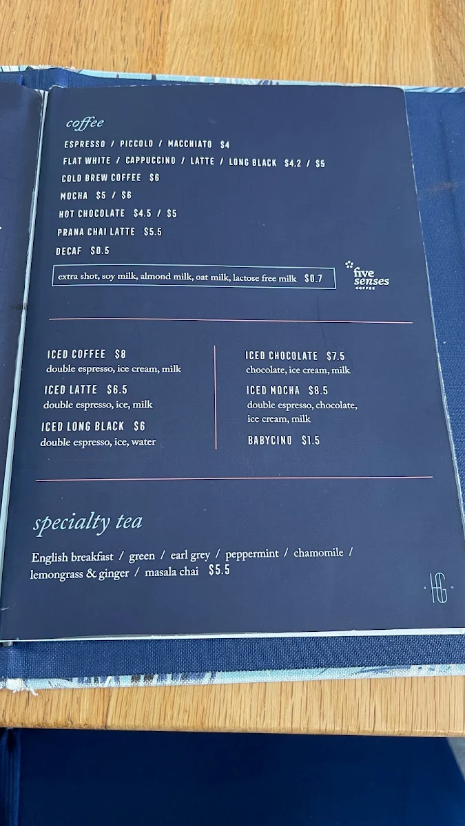 Menu, Hudson George