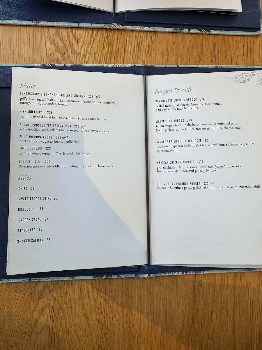 Menu, Hudson George
