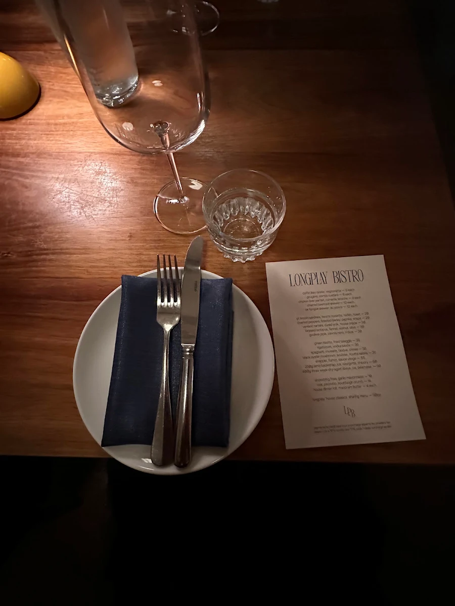 Menu, Longplay Bistro