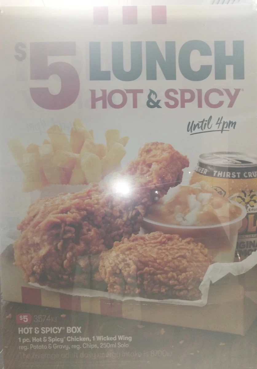 Menu, KFC Rosebud