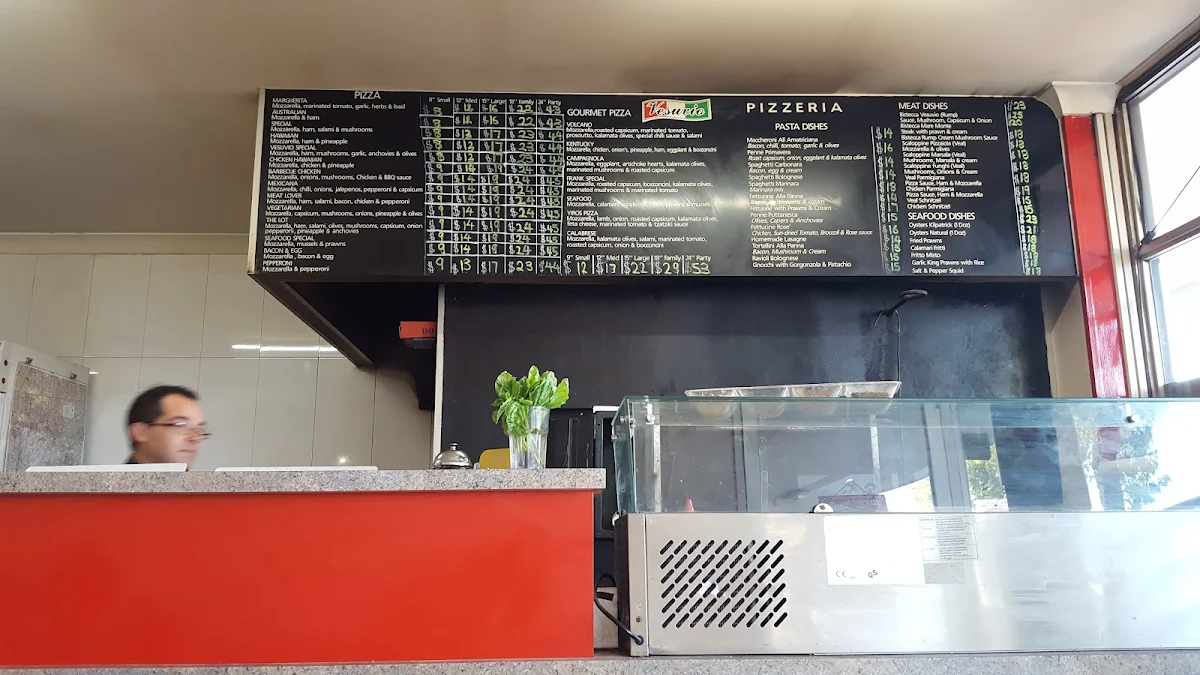Menu, Vesuvio Pizza Bar