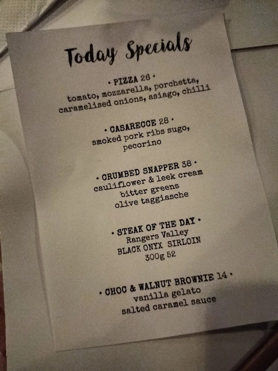 Menu, Threecoins & Sons
