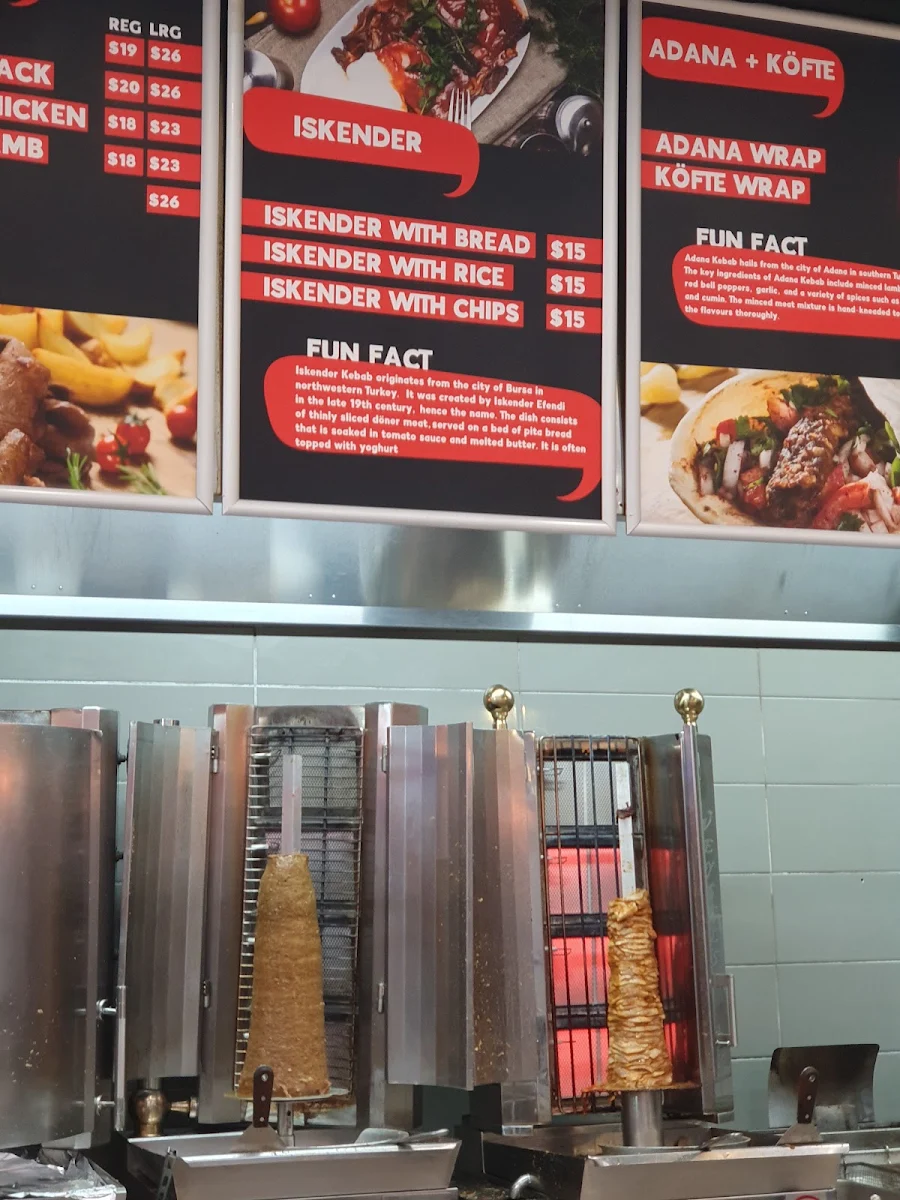 Menu, Mates Kebab Coburg