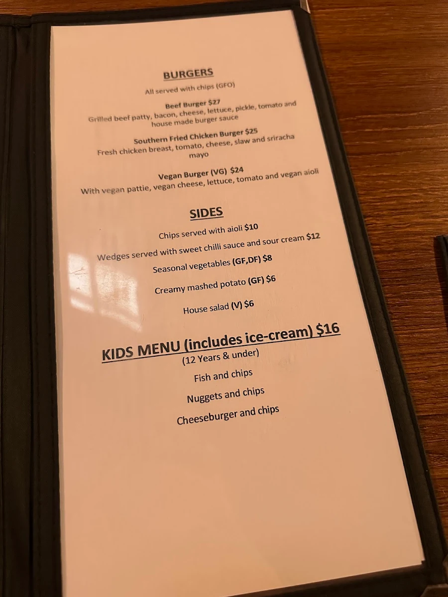 Menu, The Irish, Launceston