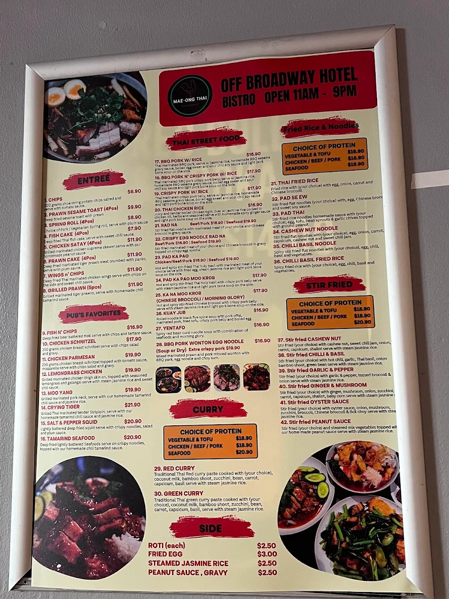 Menu, Mae - Ong Thai @Broadway