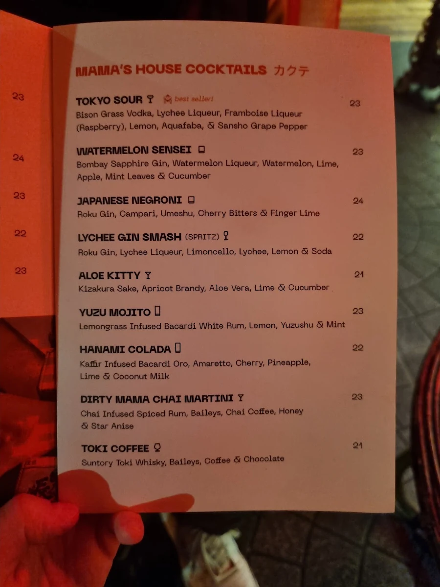 Menu, Mamasaan Bondi - Japanese Cuisine Restaurant and Bar in Bondi Beach