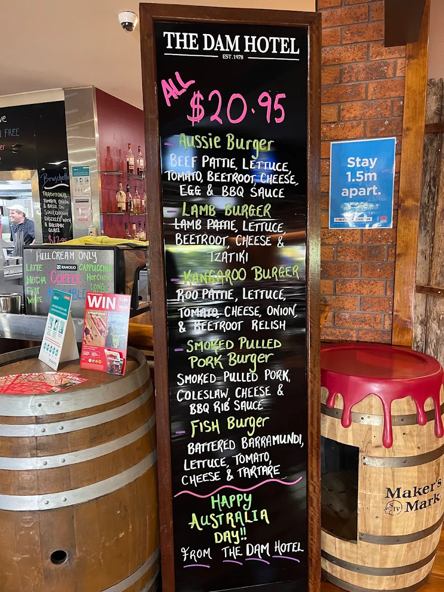 Menu, The Dam Hotel