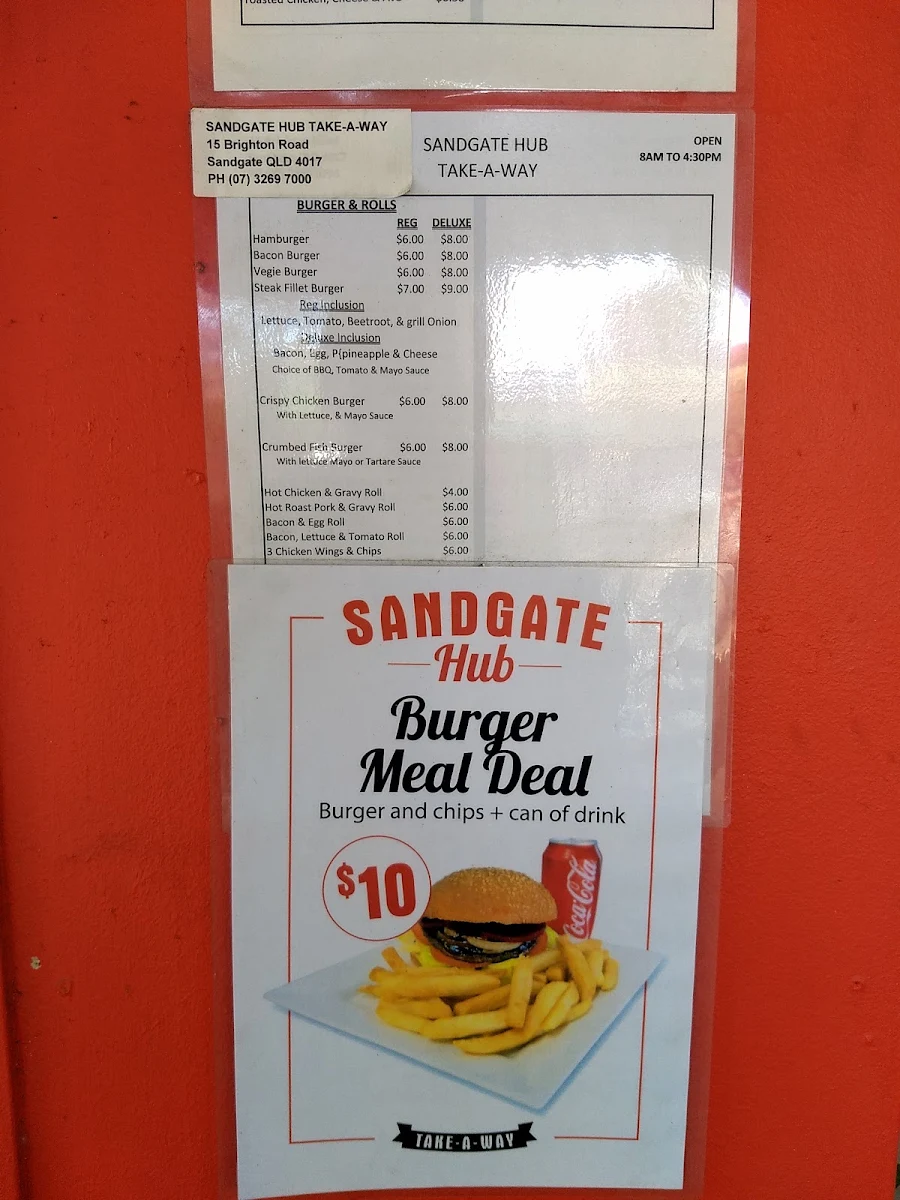 Menu, Sandgate Hub