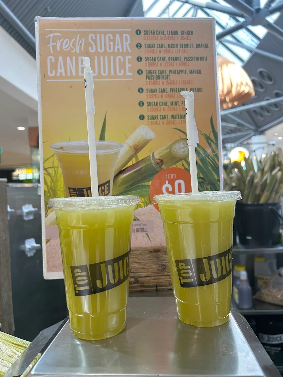 Menu, Top Juice Belconnen