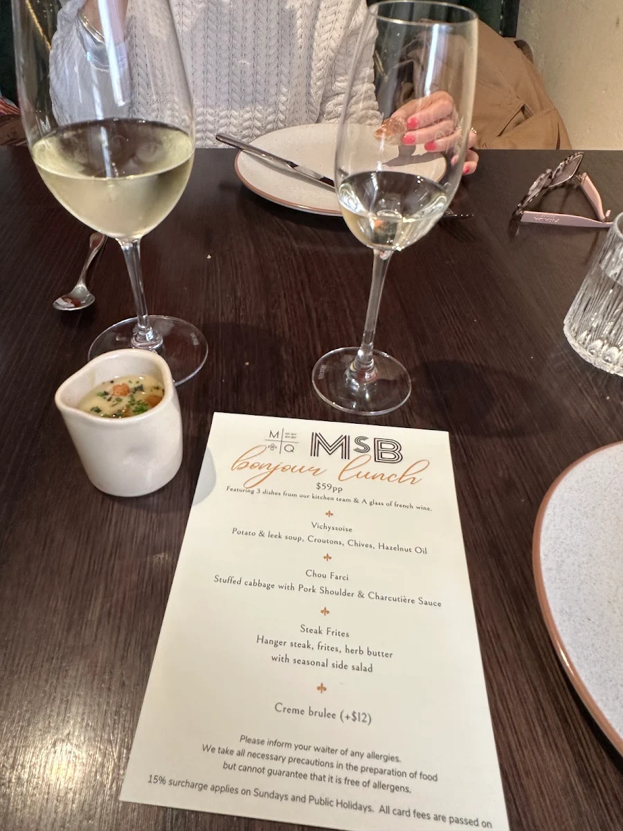Menu, Ms Batterhams