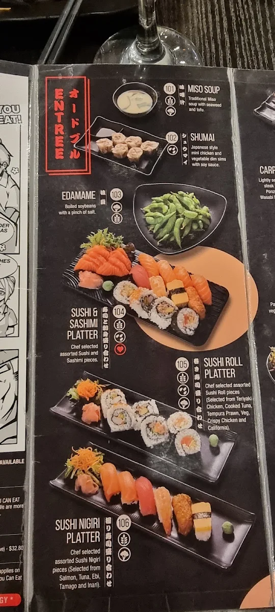 Menu, Okami Japanese Restaurant