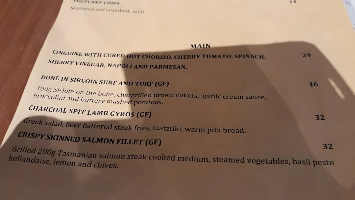 Menu, Carlucci's Restaurant