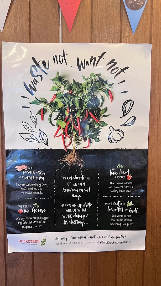 Menu, Rocketboy Pizza Newtown