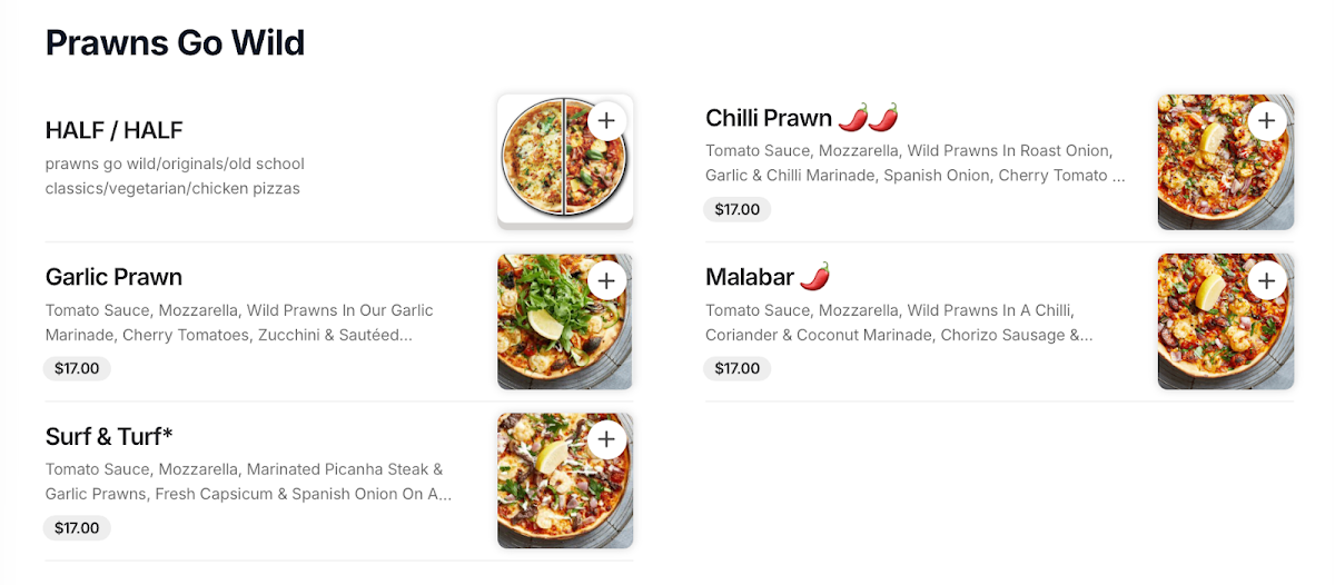Menu, Rocketboy Pizza Newtown
