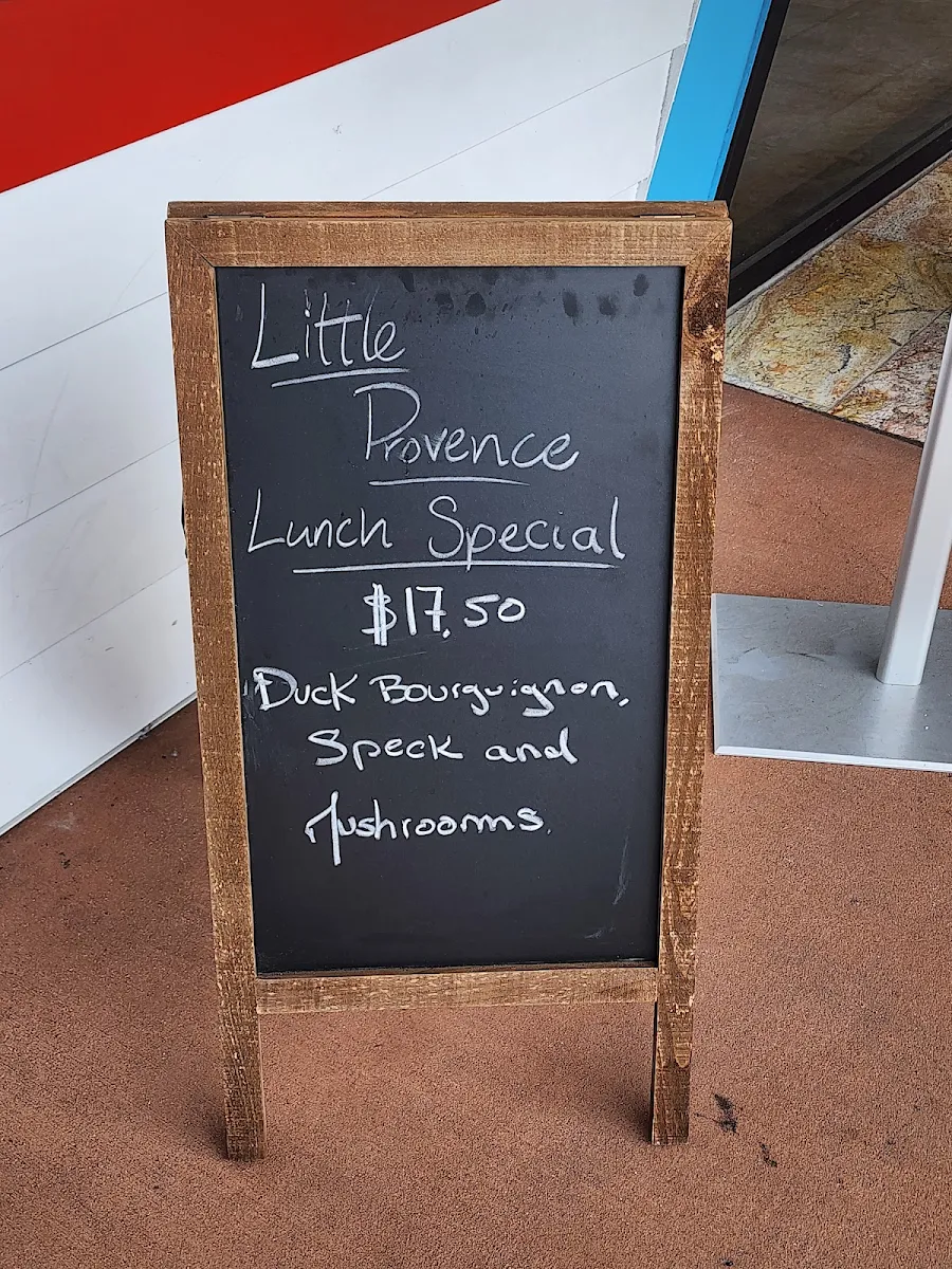 Menu, Little Provence Restaurant