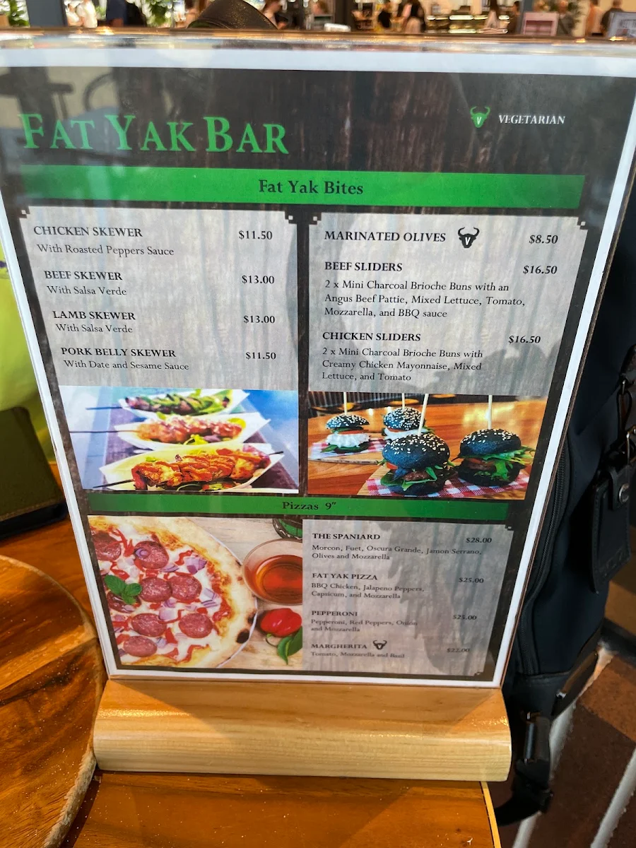 Menu, Fat Yak