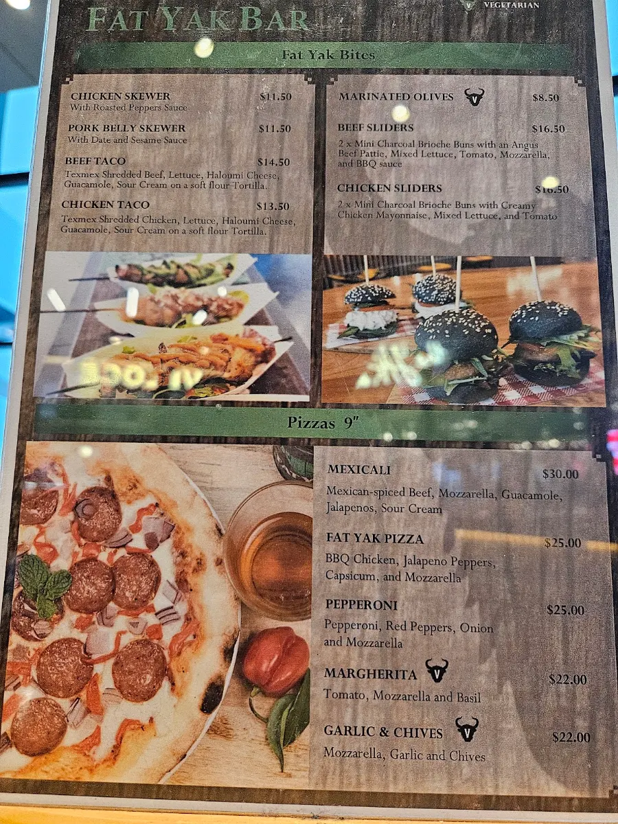 Menu, Fat Yak
