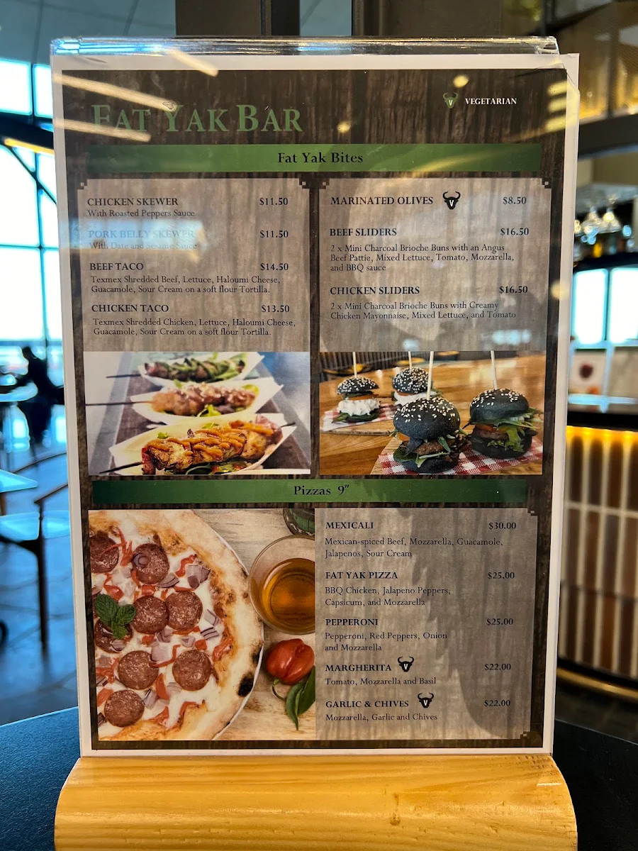 Menu, Fat Yak