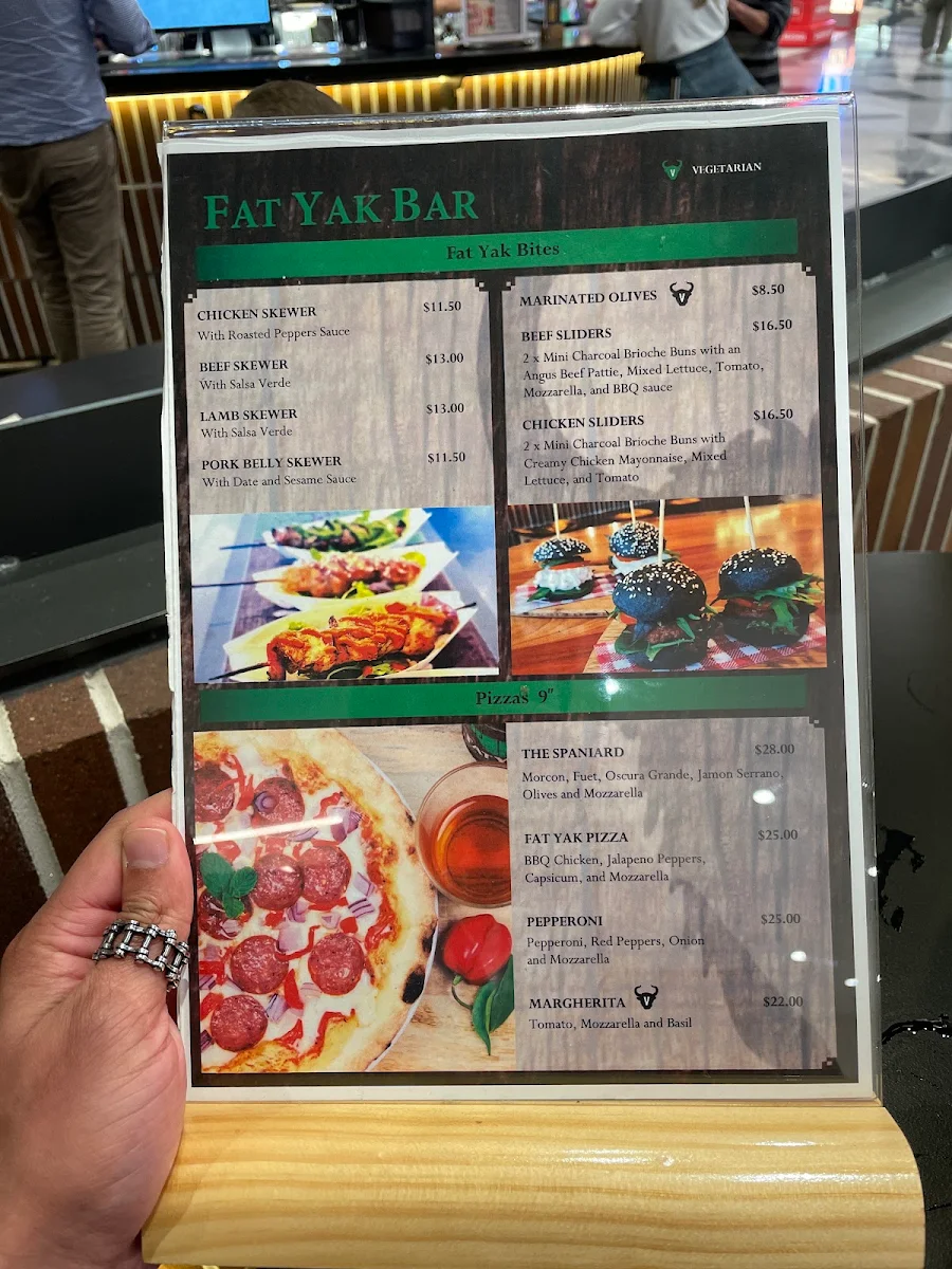 Menu, Fat Yak