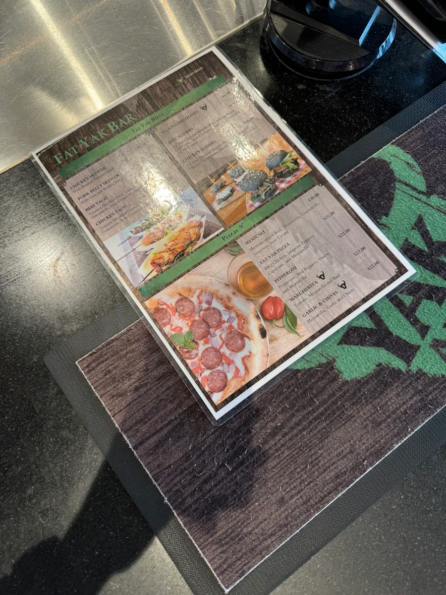 Menu, Fat Yak