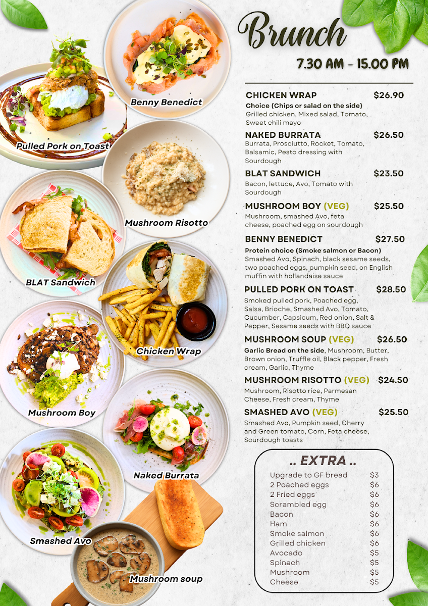 Menu, Metro St James