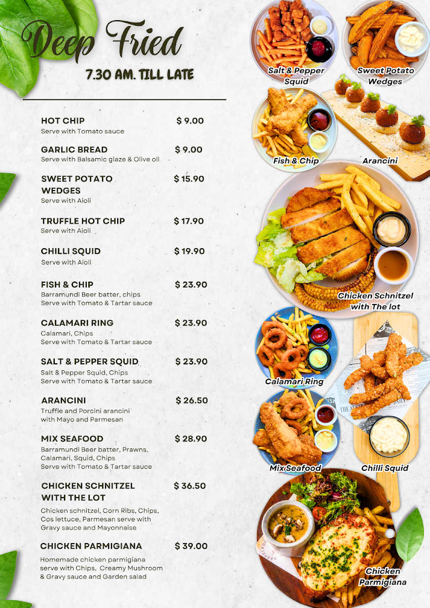 Menu, Metro St James